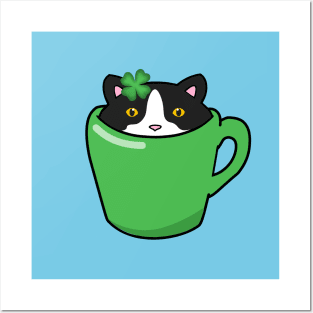 St Patrick's day cat Posters and Art